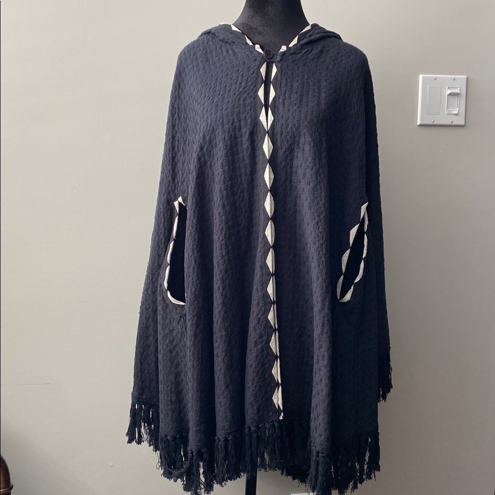 Brixton black hooded cape